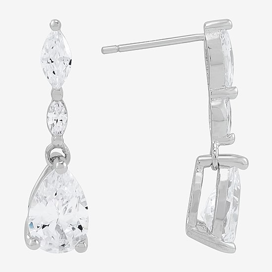 Womens White Cubic Zirconia Sterling Silver 2-pc. Jewelry Set