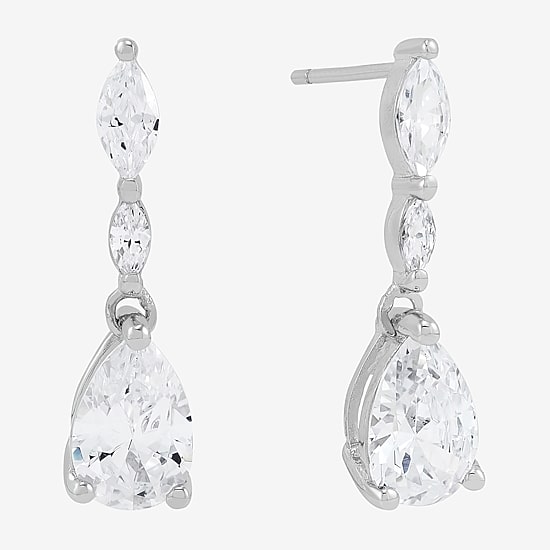 Womens White Cubic Zirconia Sterling Silver 2-pc. Jewelry Set