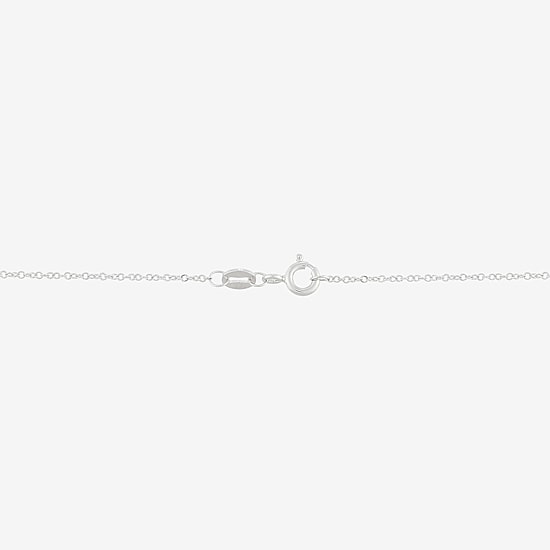 Cross Womens White Cubic Zirconia Sterling Silver Cross 18 Inch Pendant Necklace