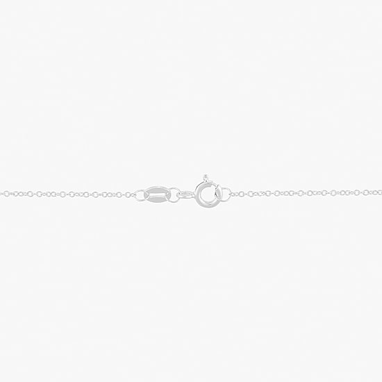Womens White Cubic Zirconia Sterling Silver Angel 18 Inch Pendant Necklace