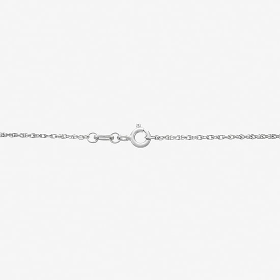 Womens White Cubic Zirconia Sterling Silver 18 Inch Pendant Necklace