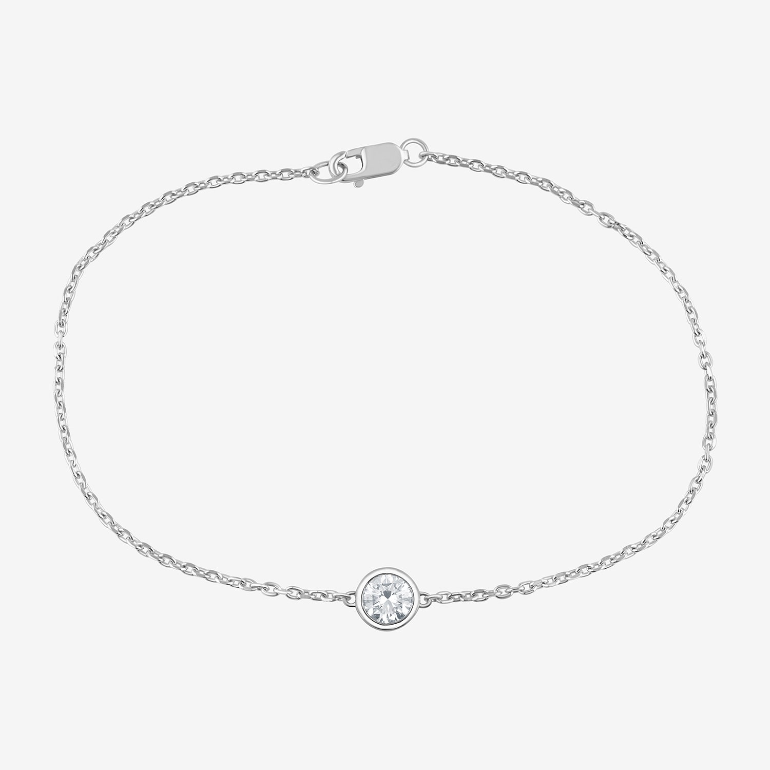 G / Si1-Si2) Womens Sterling Silver 7.25 Inch Solid Cable Chain Bracelet