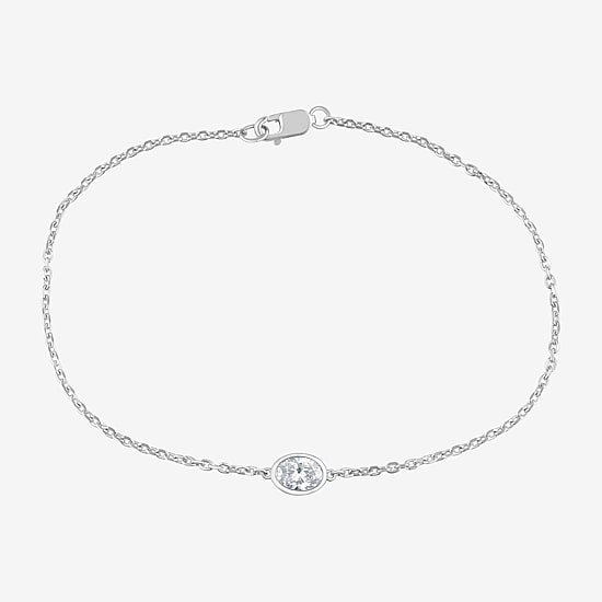 (G / Si1-Si2) Womens Sterling Silver 7.25 Inch Solid Cable Chain Bracelet