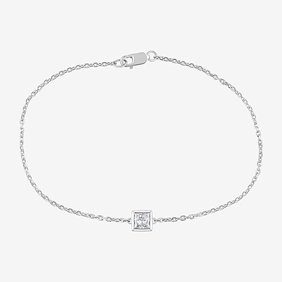 (G / Si1-Si2) Womens Sterling Silver 7.25 Inch Solid Cable Chain Bracelet