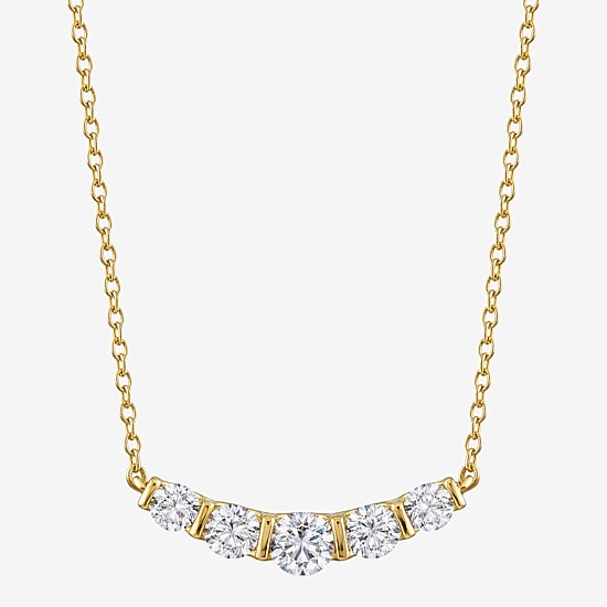 (G-H / Si2) Womens 1 1/10 CT. T.W.  Lab Grown White Diamond 14K Gold Over Silver 18 Inch Pendant Necklace