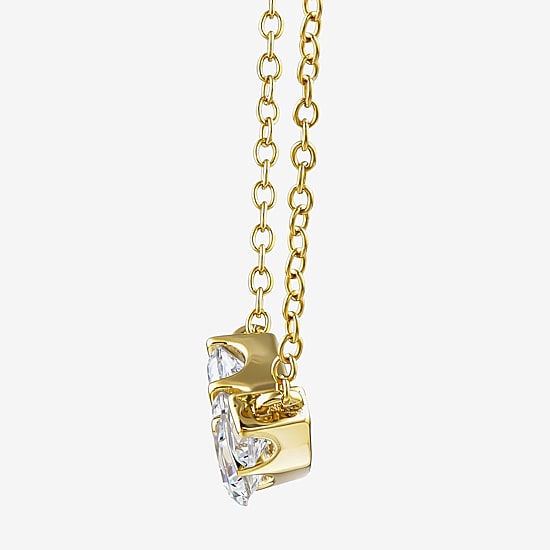 (G-H / Si2) Womens 1 1/10 CT. T.W.  Lab Grown White Diamond 14K Gold Over Silver 18 Inch Pendant Necklace
