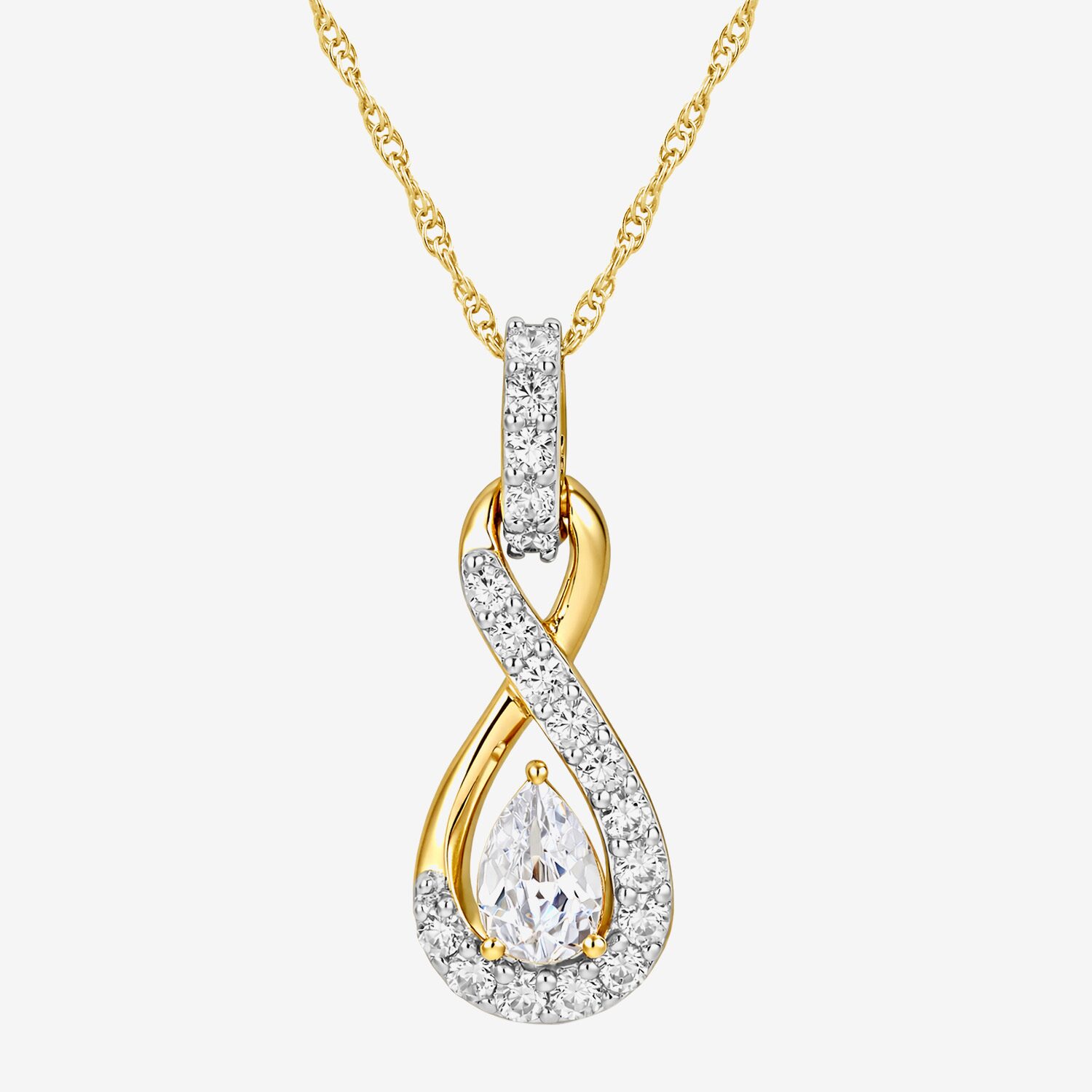 I / I2 Womens 1/2 CT. T.W. Lab Grown White Diamond 14K Gold Over Silver 18 Inch Pendant Necklace