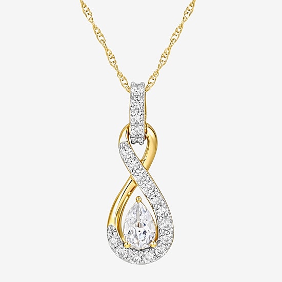 I / I2 Womens 1/2 CT. T.W. Lab Grown White Diamond 14K Gold Over Silver 18 Inch Pendant Necklace