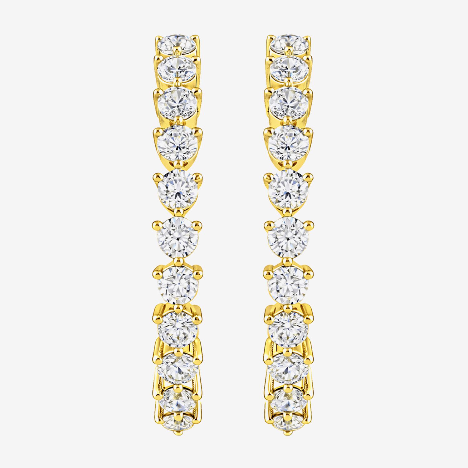 (G-H / Si2) Womens 5 CT. T.W. Lab Grown White Diamond Sterling Silver 31.9mm Hoop Earrings