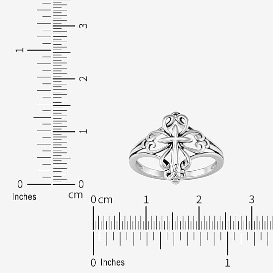 Limited Quantities! Womens Sterling Silver Cross Cocktail Ring