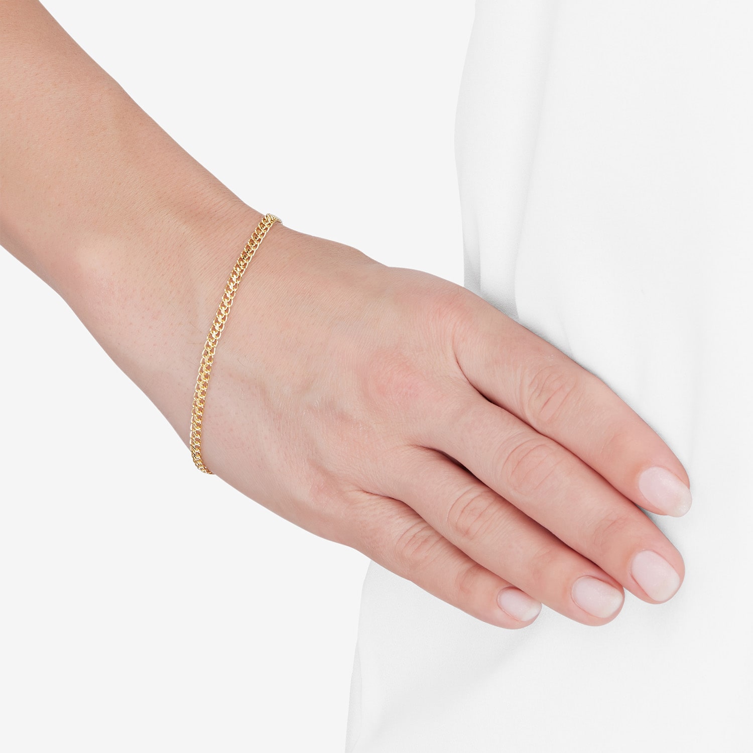 Limited Quantities! Womens 14K Gold 7.5 Inch Hollow Curb Chain Bracelet