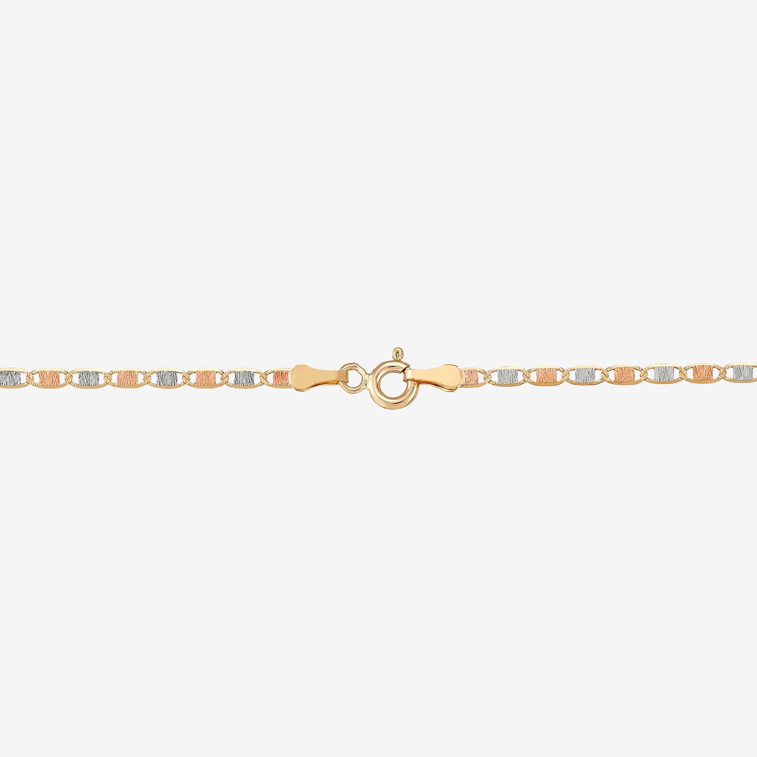 Limited Quantities! Womens 14K Tri-Color Gold 18 Inch Valentino Chain Necklace