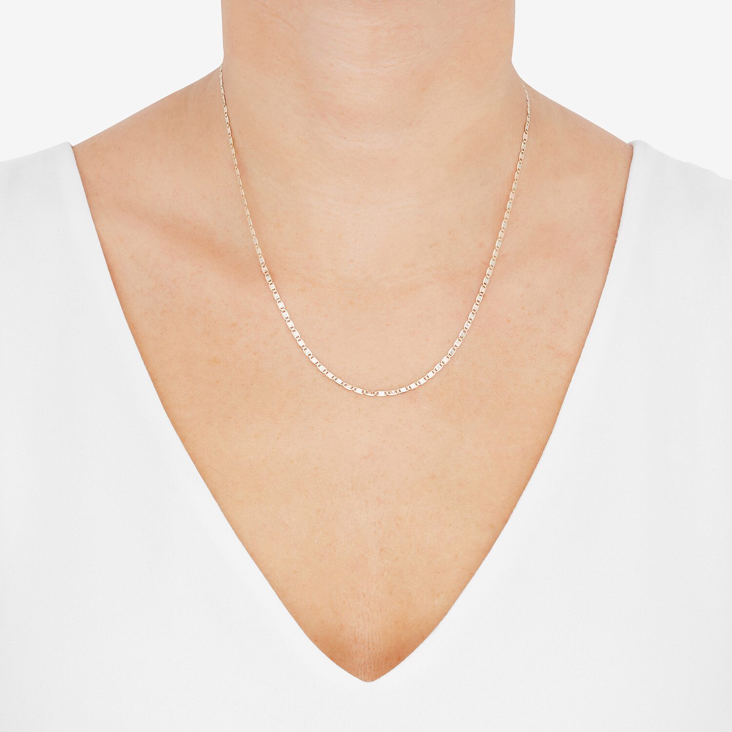 Limited Quantities! Womens 14K Tri-Color Gold 18 Inch Valentino Chain Necklace