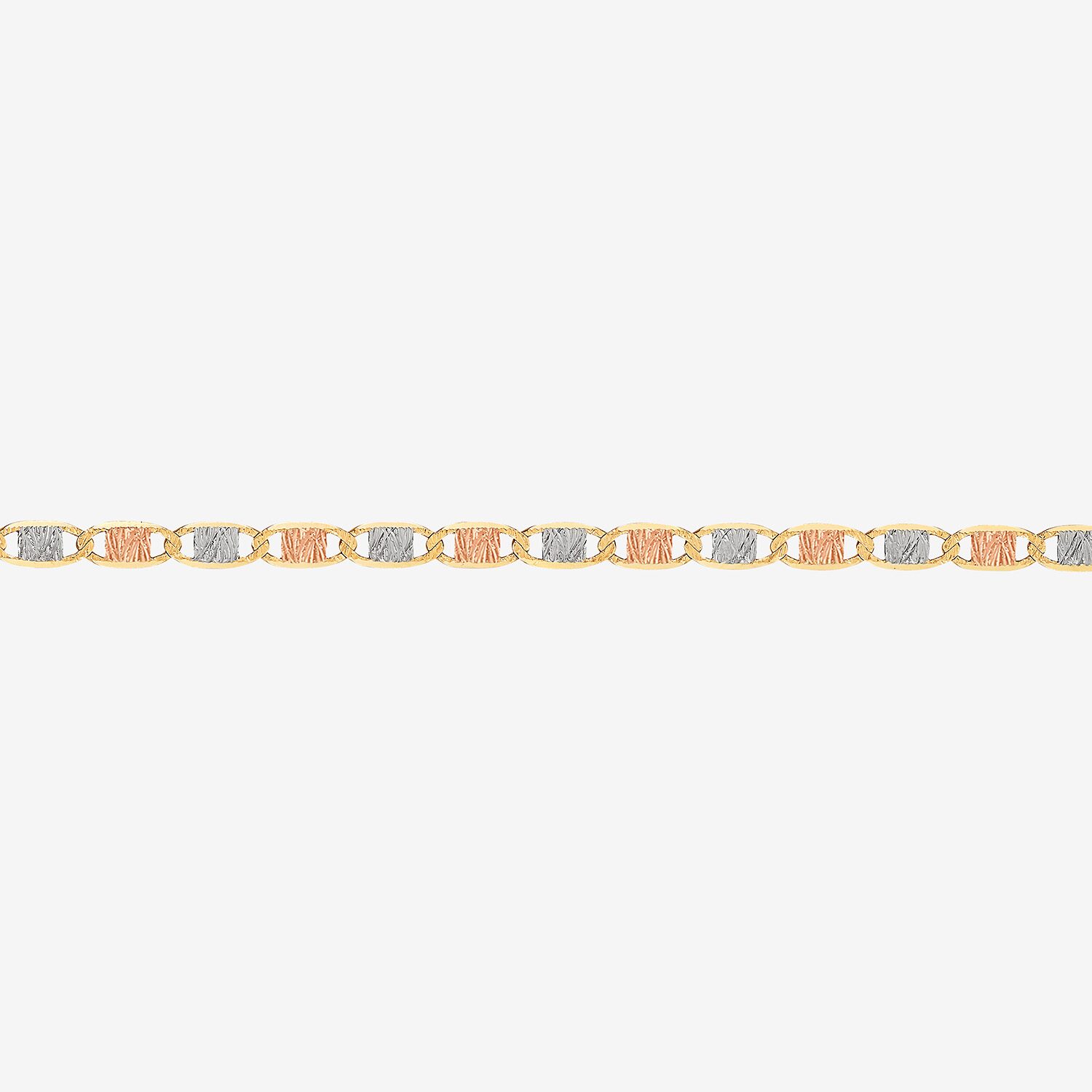 Limited Quantities! Womens 14K Tri-Color Gold 18 Inch Valentino Chain Necklace