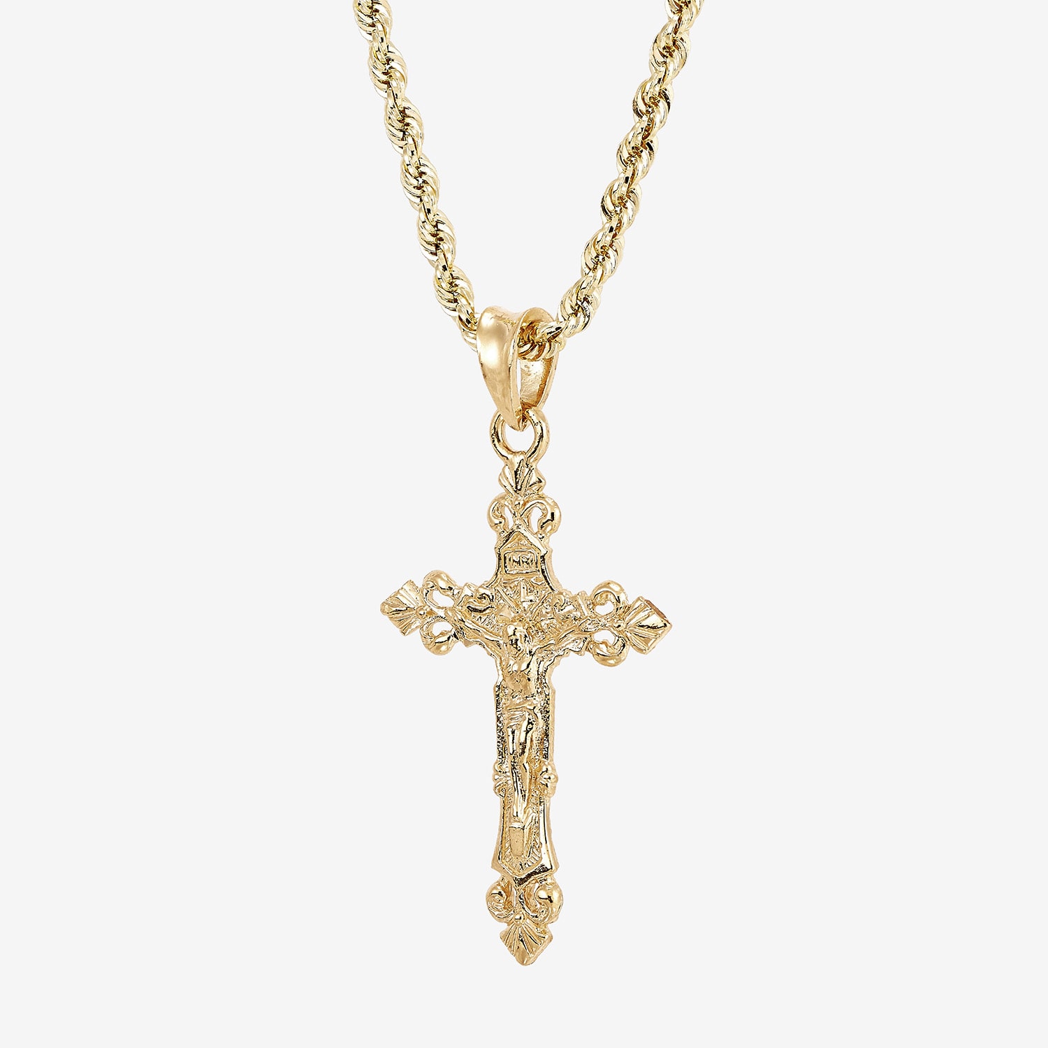 Limited Quantities! Mens 10K Gold Cross 22 Inch Pendant Necklace
