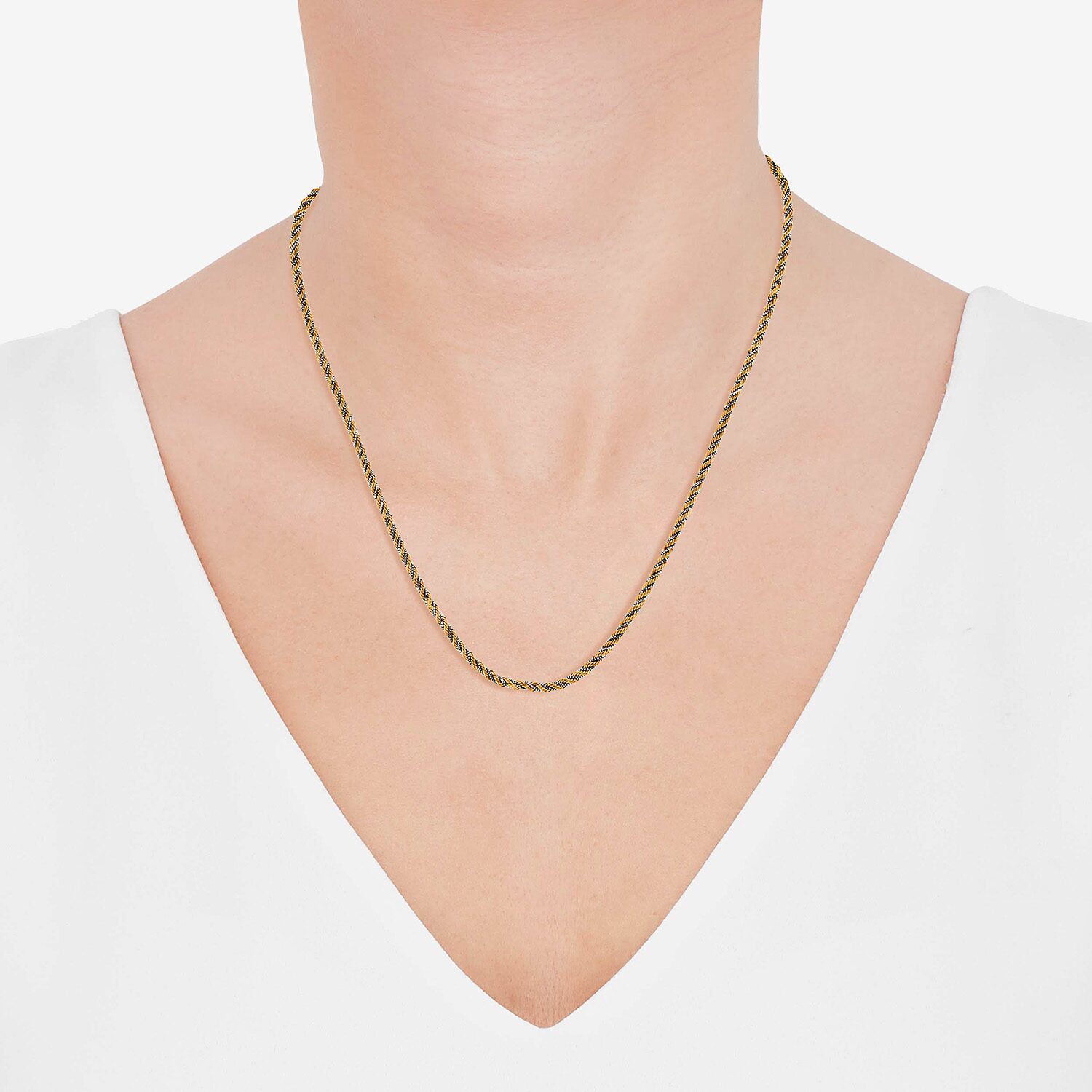 Limited Quantities! Womens 10K Two Tone Gold 20 Inch Rope Chain Necklace