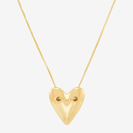 Limited Quantities! Womens 14K Gold Heart 18 Inch Pendant Necklace