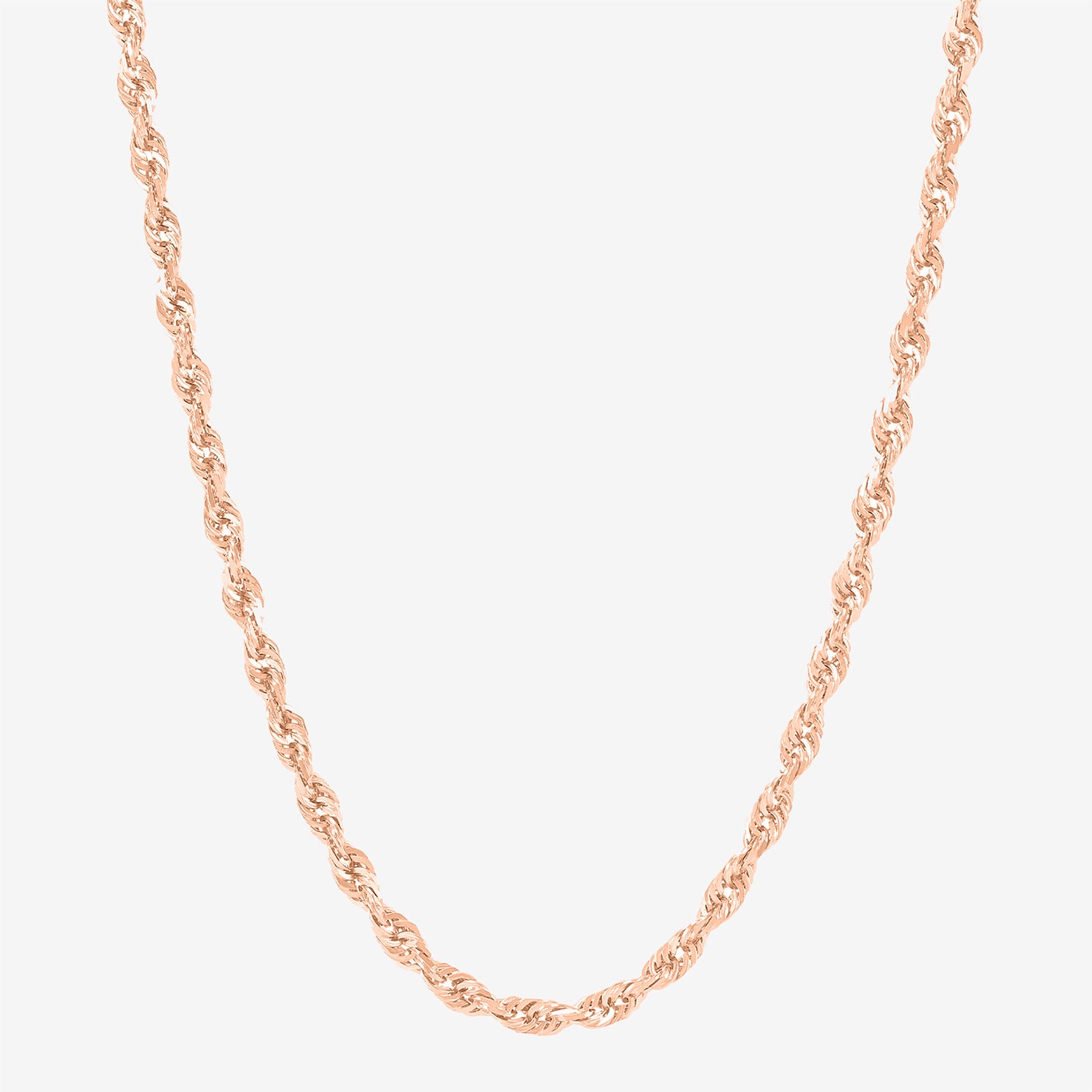 Limited Quantities! Womens 14K Rose Gold 30 Inch Rope Chain Necklace