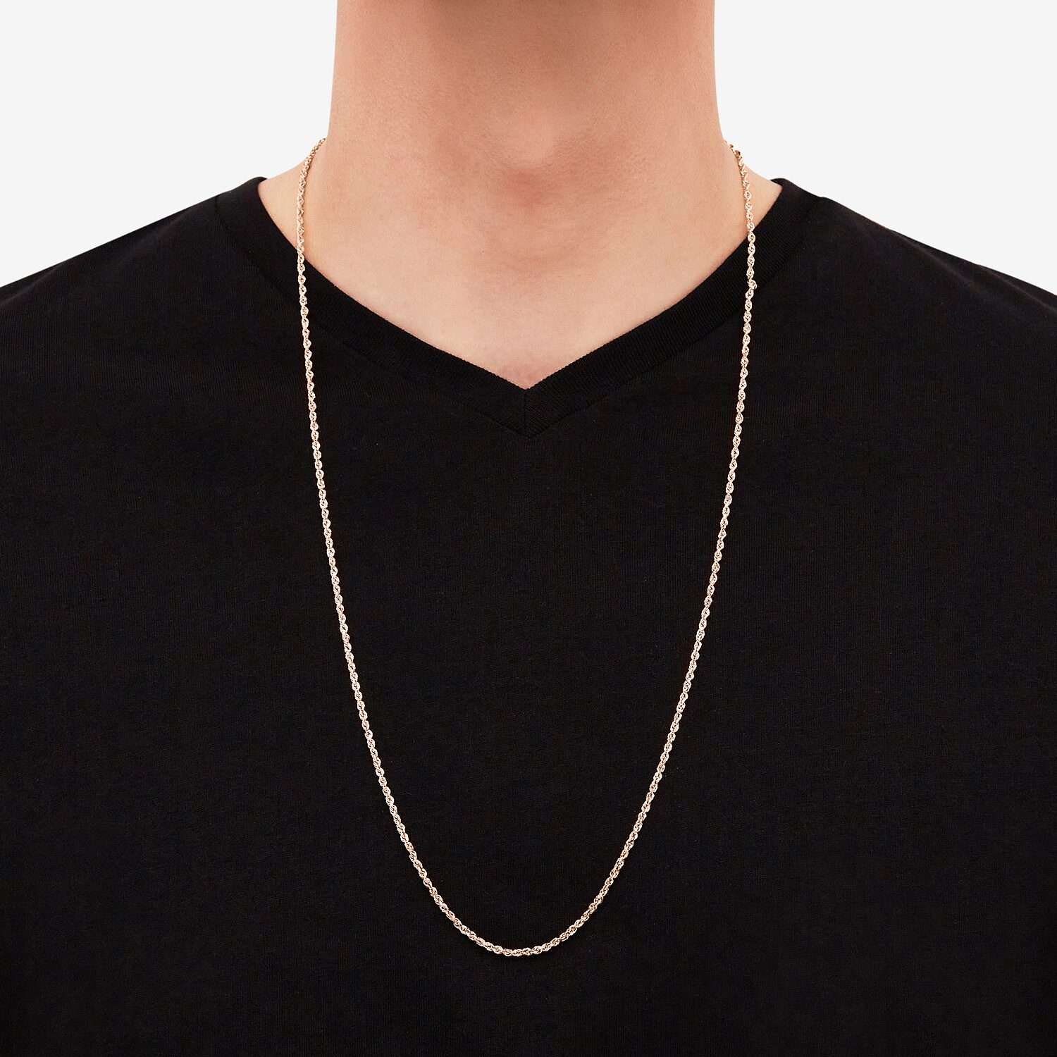 Limited Quantities! Womens 14K Rose Gold 30 Inch Rope Chain Necklace