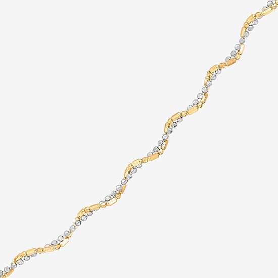 Limited Quantities! Womens 10K Two Tone Gold 18 Inch Bead Chain Necklace