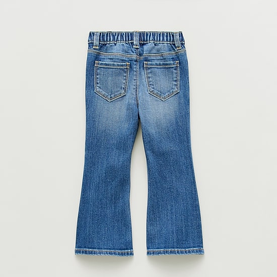 Okie Dokie Toddler & Little Girls Adjustable Waist Stretch Fabric Flare Leg Jean