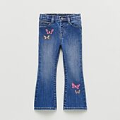 Okie Dokie Toddler & Little Girls Adjustable Waist Stretch Fabric Flare Leg Jean