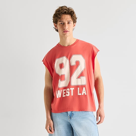Arizona Mens Crew Neck Sleeveless Muscle T-Shirt