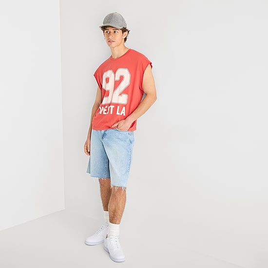 Arizona Mens Crew Neck Sleeveless Muscle T-Shirt