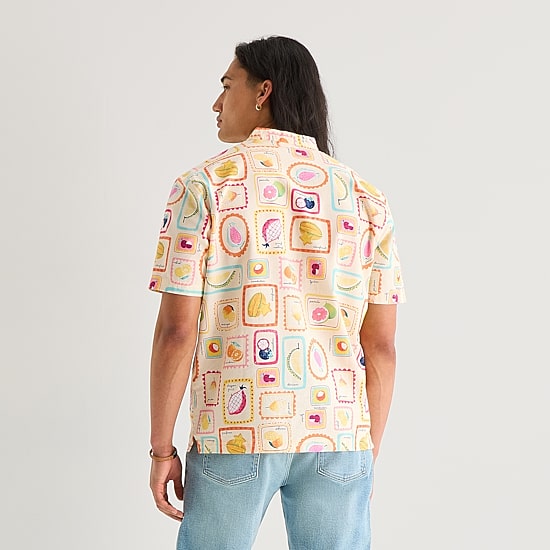 Hope & Wonder AAPI Mens Open Neck Short Sleeve Pullover Shirt