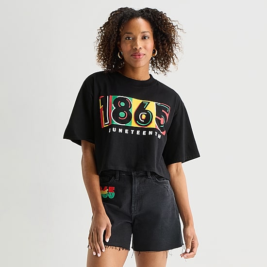 Hope & Wonder Juneteenth Womens Short Sleeve Regular Fit Graphic T-Shirt