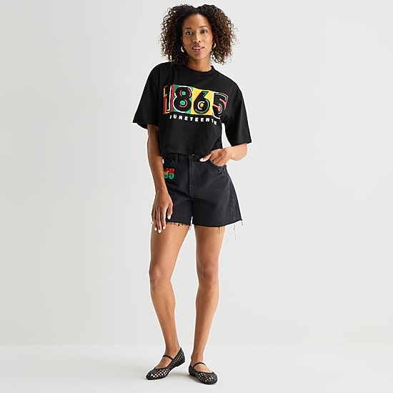 Hope & Wonder Juneteenth Womens Short Sleeve Regular Fit Graphic T-Shirt