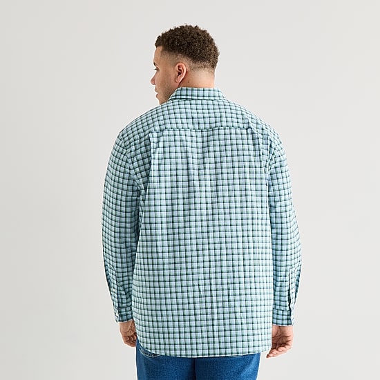St. John's Bay Everyday Stretch Mens Long Sleeve Classic Fit Big and Tall Button-Down Shirt
