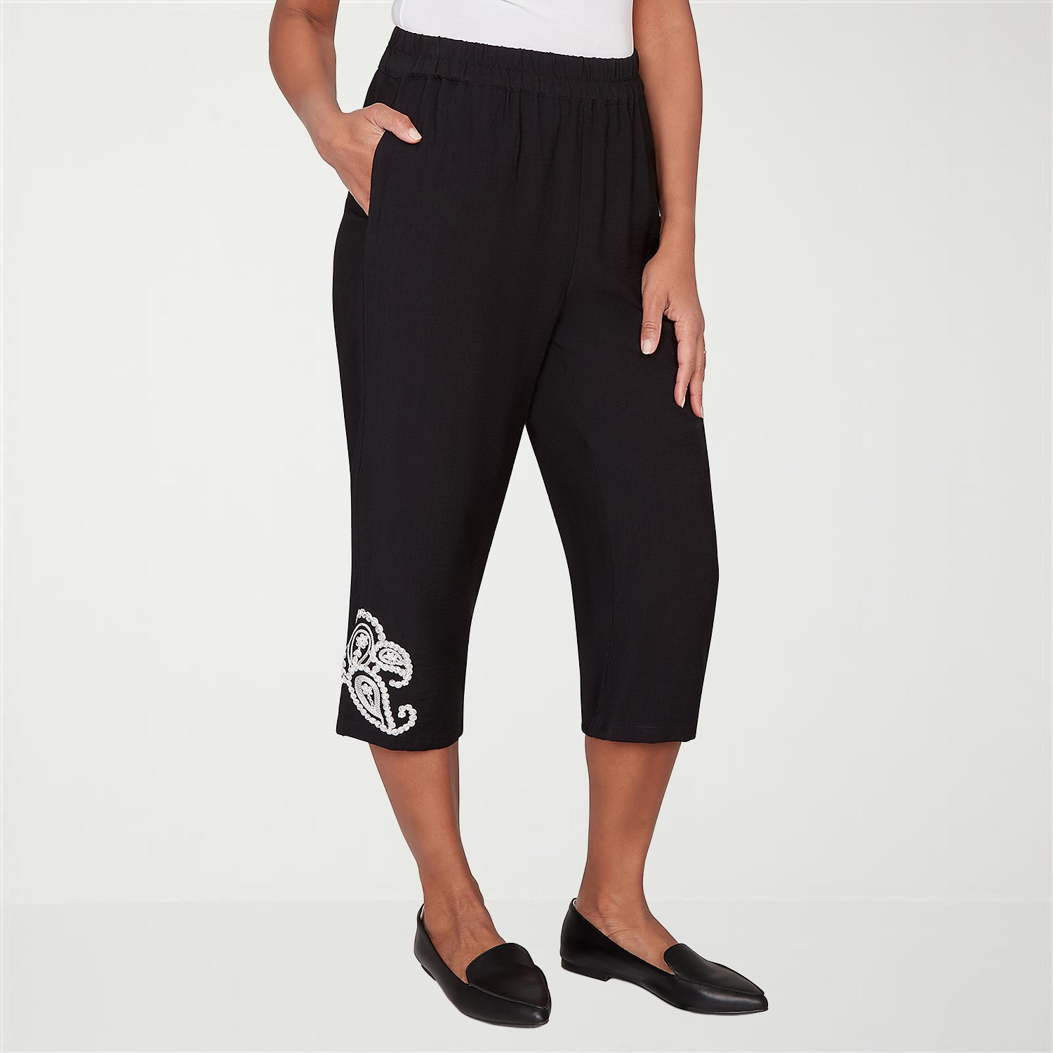Alfred Dunner Crowd Pleaser Womens Plus Straight Capri Pant