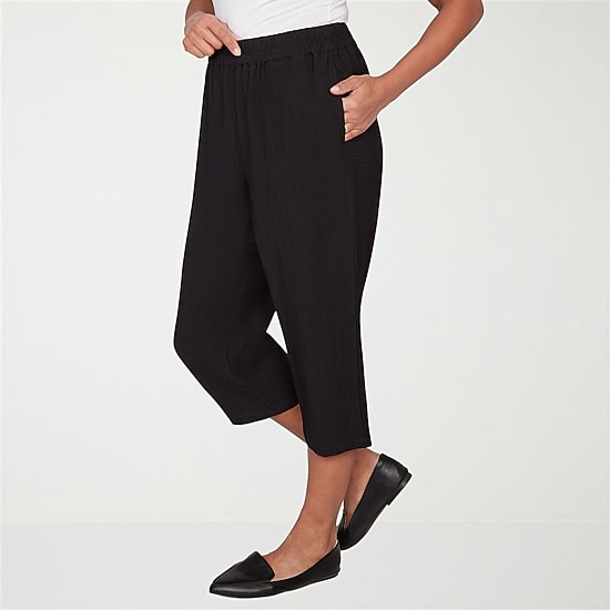 Alfred Dunner Crowd Pleaser Womens Plus Straight Capri Pant