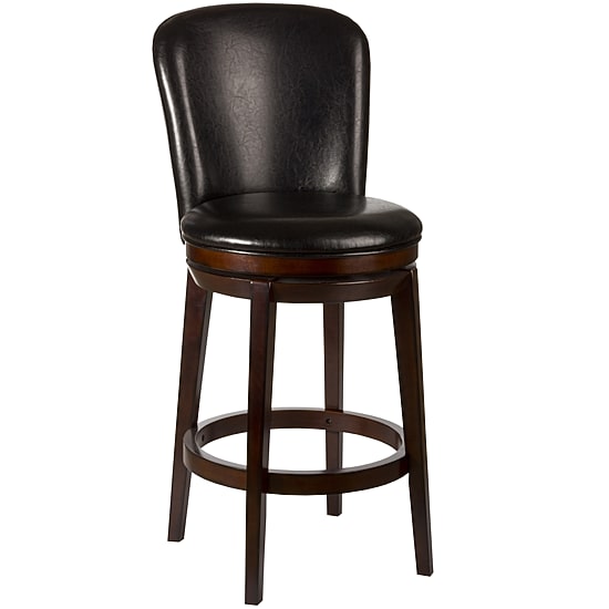 Mendenhall Upholstered Swivel Barstool with Back