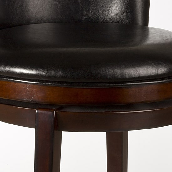 Mendenhall Upholstered Swivel Barstool with Back