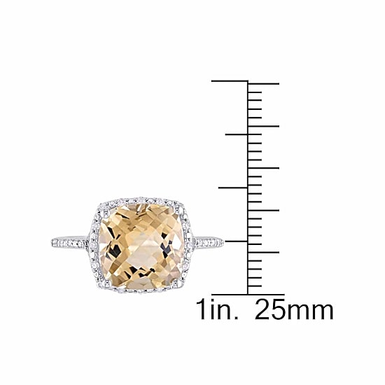 Womens 1/10 CT. T.W. Genuine Yellow Citrine Sterling Silver Cocktail Ring