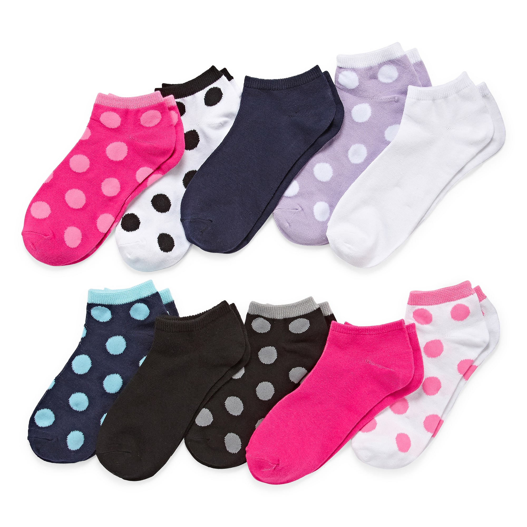 Total Girl Big Kid Girls Multi-Pack 10-pc. Low Cut Socks