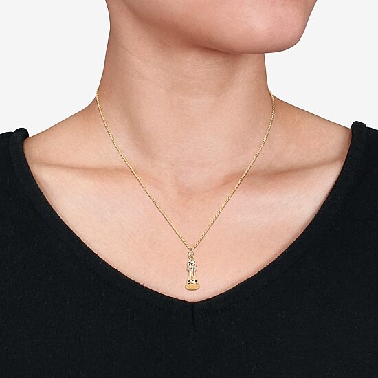 Womens Diamond Accent Genuine White 18K Gold Over Silver 18 Inch Pendant Necklace
