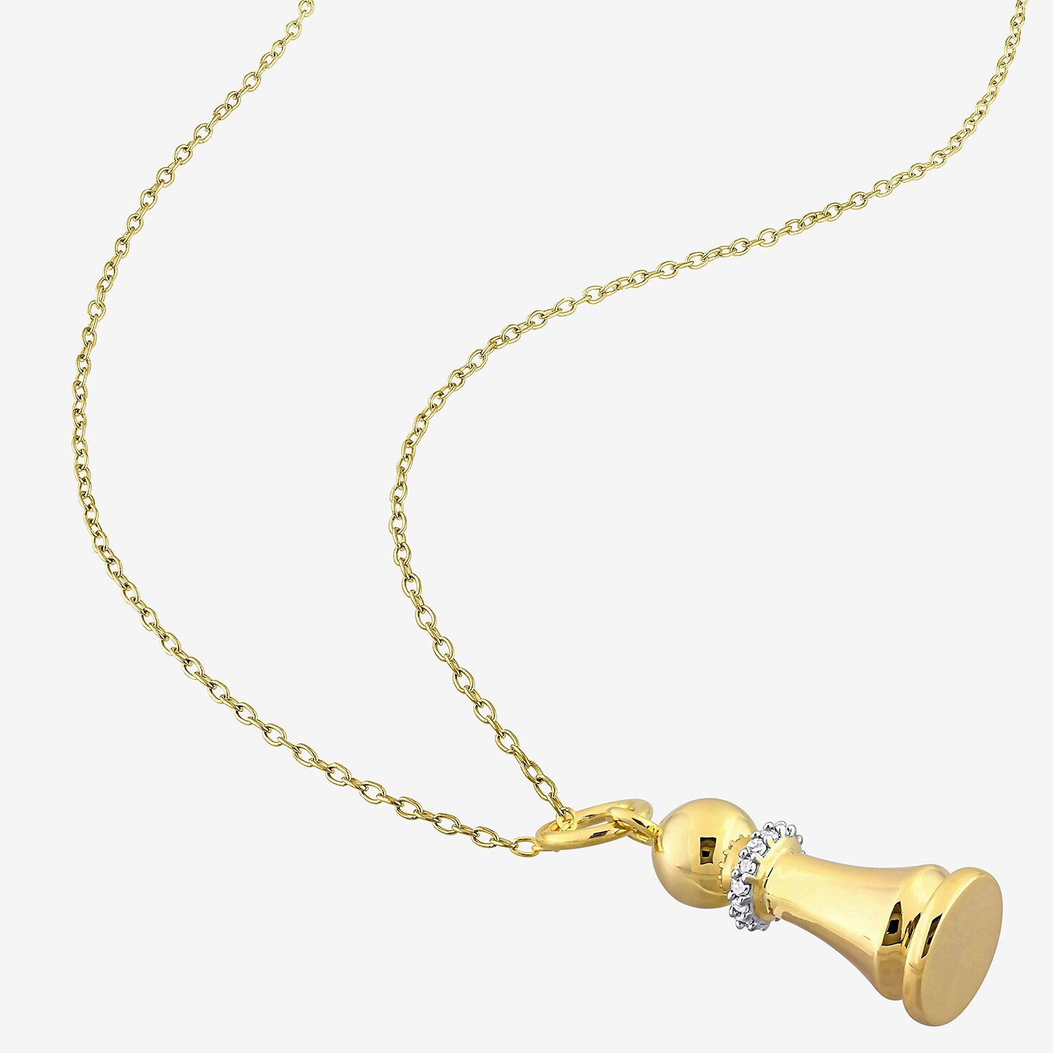 Womens Diamond Accent Genuine White 18K Gold Over Silver 18 Inch Pendant Necklace