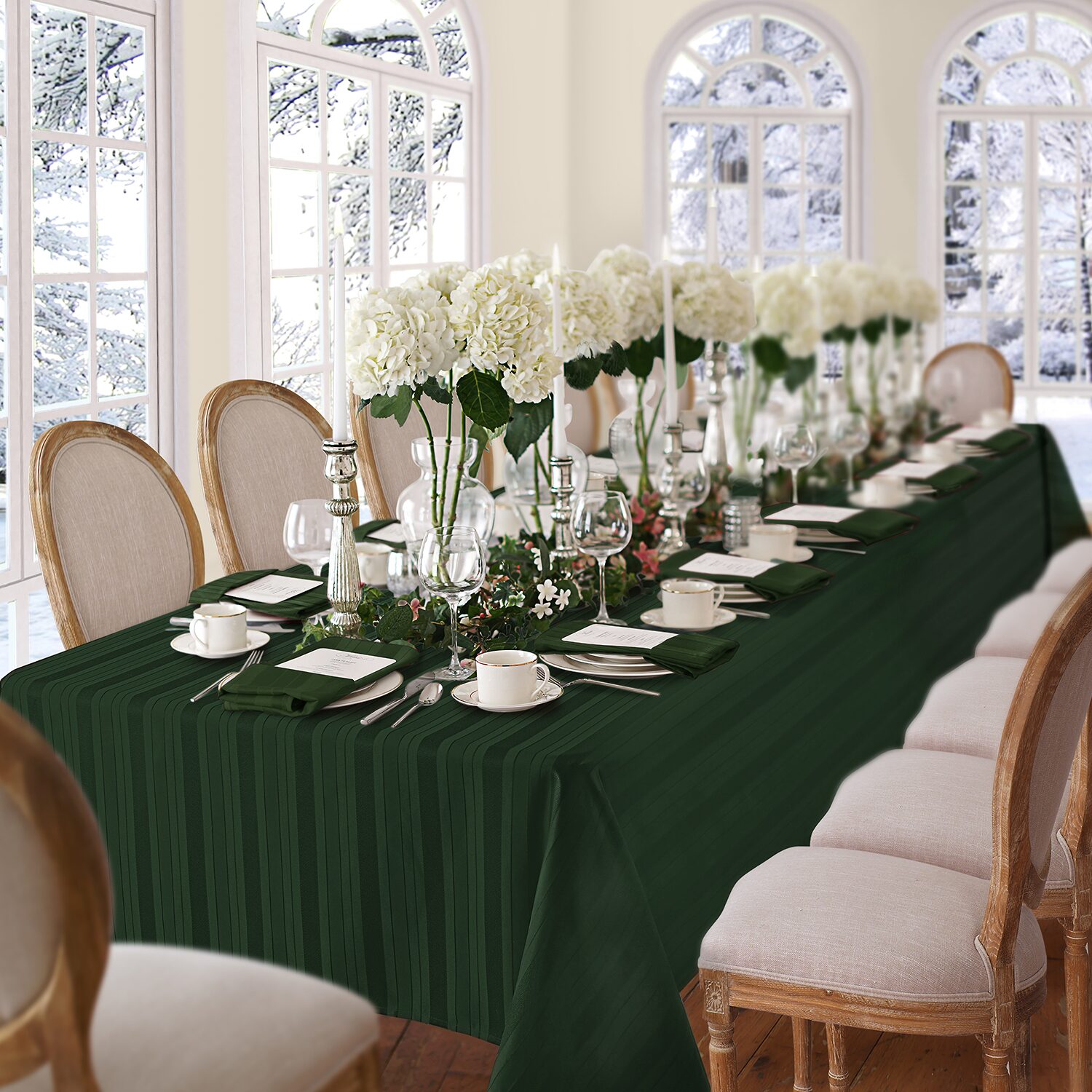 Threadmade Denley Stripe Jacquard Tablecloth