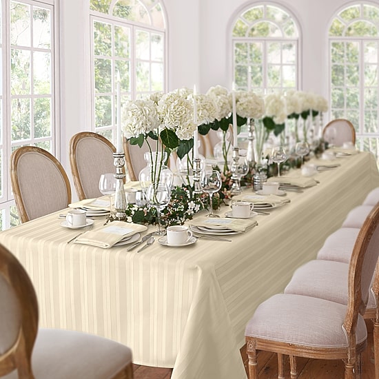 Threadmade Denley Stripe Jacquard Tablecloth