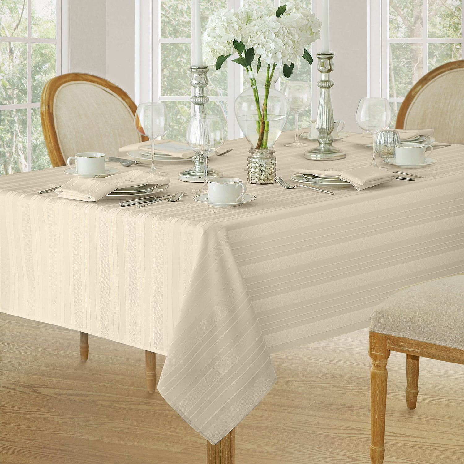Threadmade Denley Stripe Jacquard Tablecloth