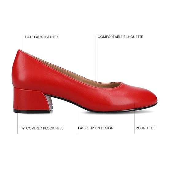 Journee Collection Saarii Womens Round Closed Toe Block Heel Pumps