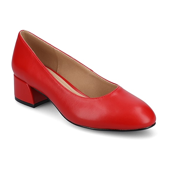 Journee Collection Saarii Womens Round Closed Toe Block Heel Pumps