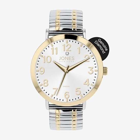 Jones N.Y. Mens Two Tone Bracelet Watch 03675g-42-B34