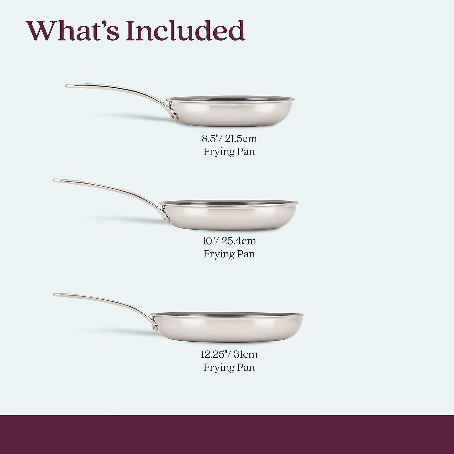 Anolon Everlast Stainless Steel Ceramic 3-pc. Frying Pan Set
