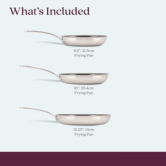 Anolon Everlast Stainless Steel Ceramic 3-pc. Frying Pan Set