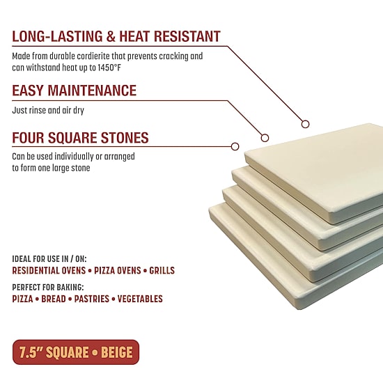 Old Stone Pizza Kitchen Cordierite 4-pc. Pizza Stone Set