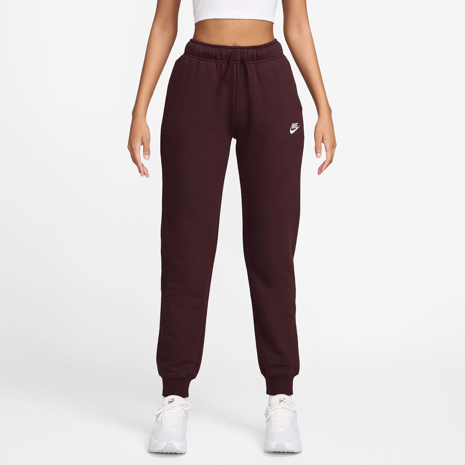 Nike Womens DRAWSTRING WAIST Cuffed Mid Rise Regular Fit Fleece Active Jogger Pant